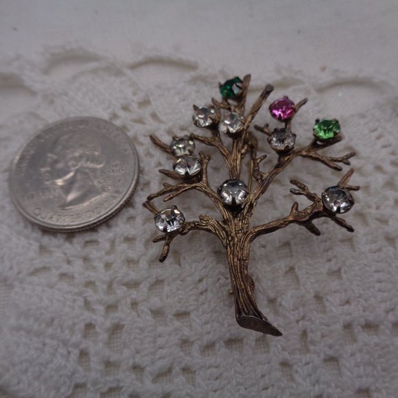 Vintage Tree of Life Sterling Silver Brooch - Picture 2 of 4